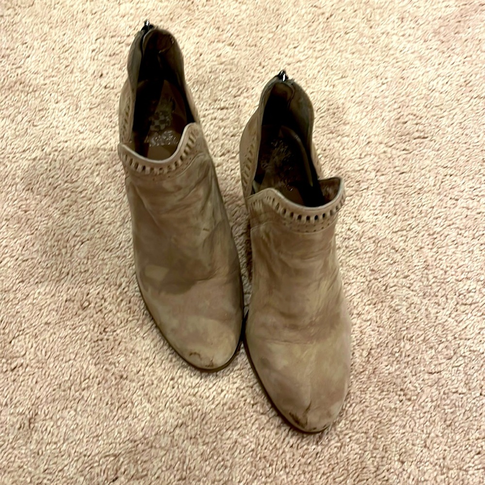 Vince Camuto tan suede booties, size 9